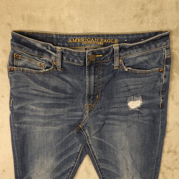American Eagle Jeans Slim Distressed Extreme Flex Jean Men's 31x32 Blue Denim - Picture 2 of 12